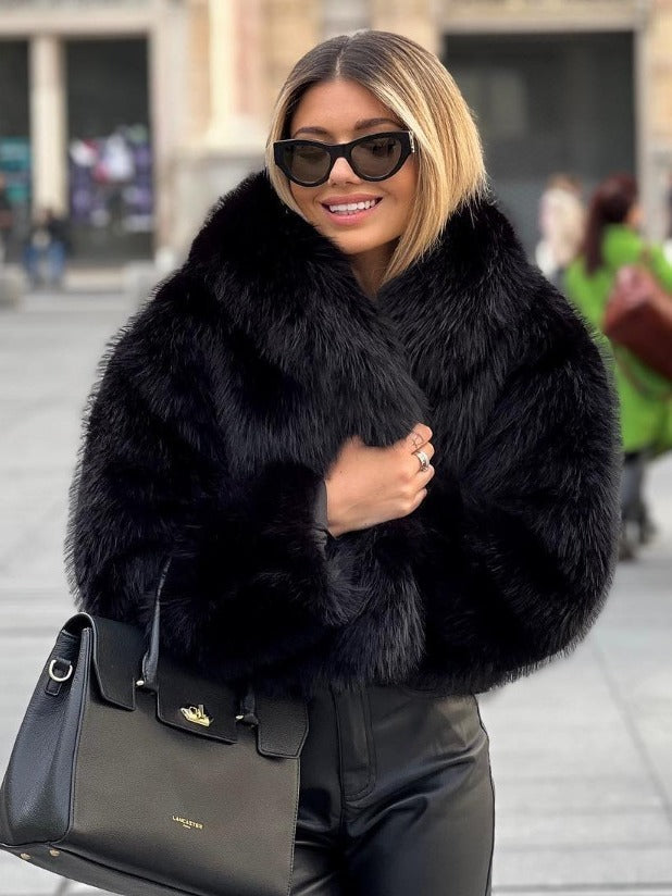 Winter Plush Coat Fashion Thicken Lapel Outwear Casual Long Sleeve Tops Women's Clothing