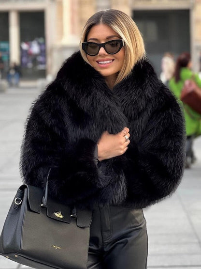 Winter Plush Coat Fashion Thicken Lapel Outwear Casual Long Sleeve Tops Women's Clothing