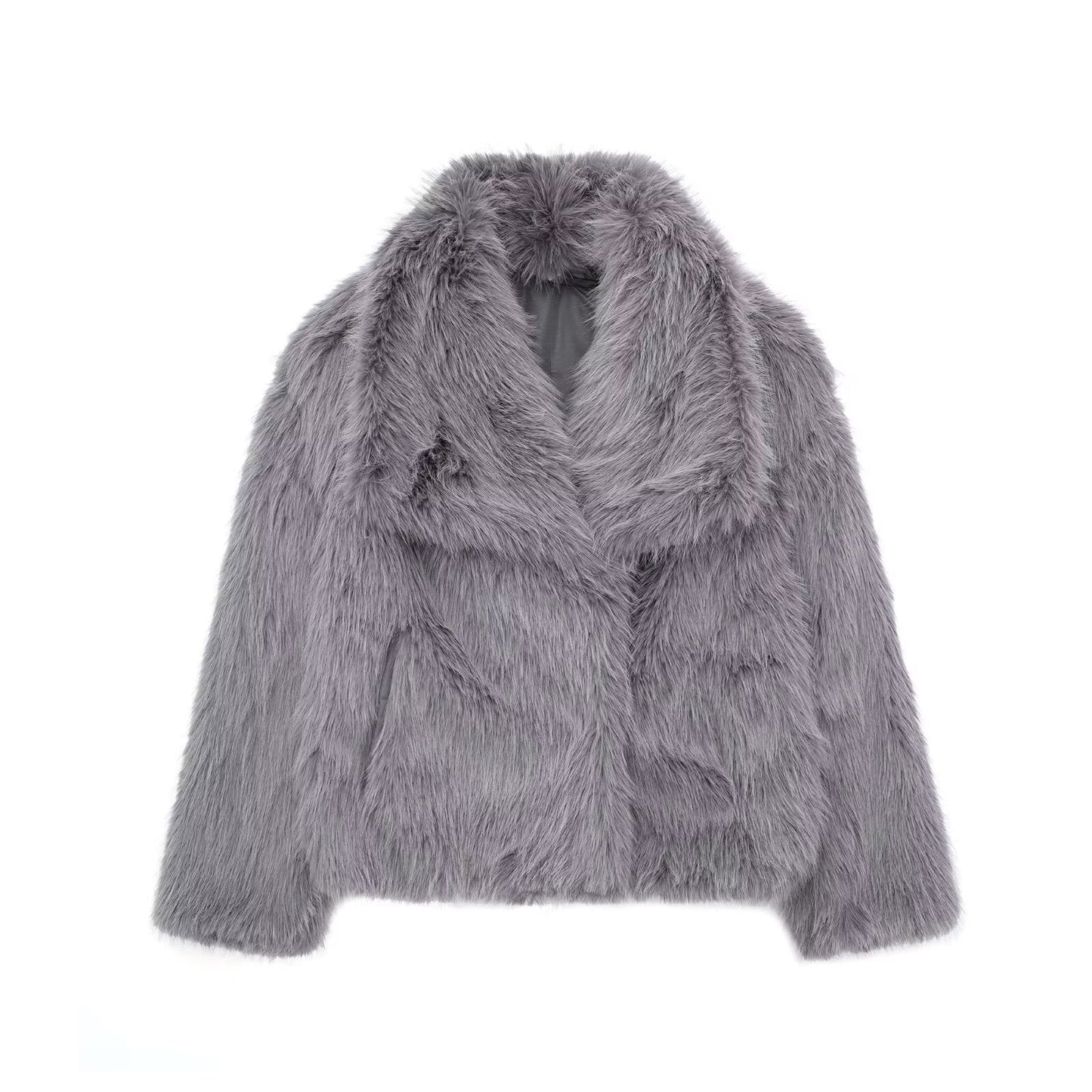 Winter Plush Coat Fashion Thicken Lapel Outwear Casual Long Sleeve Tops Women's Clothing