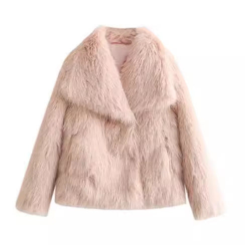 Winter Plush Coat Fashion Thicken Lapel Outwear Casual Long Sleeve Tops Women's Clothing