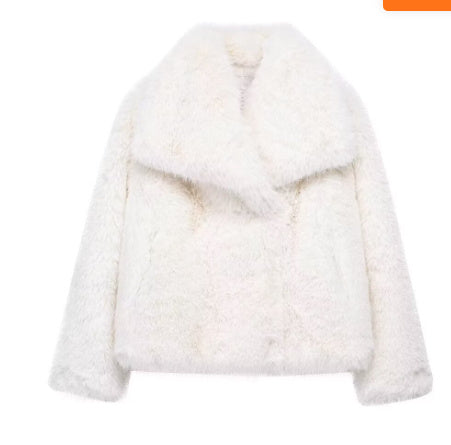 Winter Plush Coat Fashion Thicken Lapel Outwear Casual Long Sleeve Tops Women's Clothing