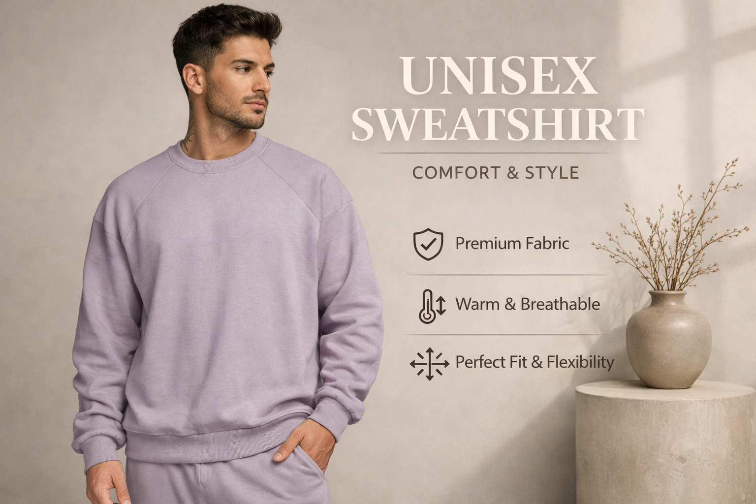 Men's round-neck sports hoodie
