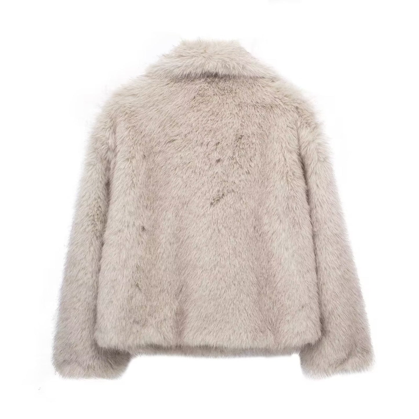 Winter Plush Coat Fashion Thicken Lapel Outwear Casual Long Sleeve Tops Women's Clothing